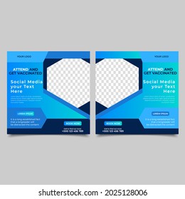 medical health banner about coronavirus social media post banner template vector design