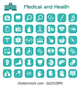 Medical and health big icon set