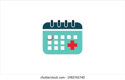 Medical Health Calender icon Logo design vector symbol template illustration
