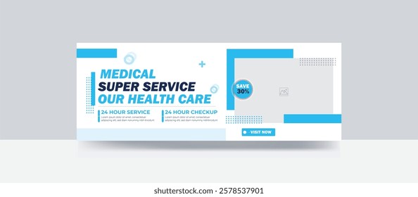 Medical health care banner cover super service banner design web banner template
