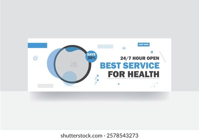 Medical health care banner cover design web banner template