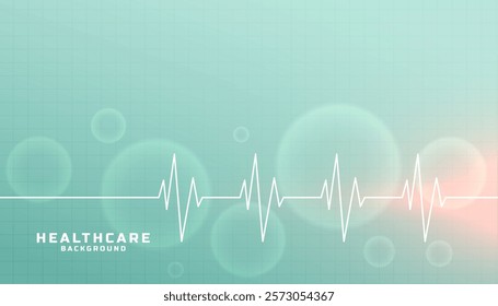 medical health care banner with heart beat diagram design vector