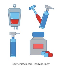 Medical Health Care Clinic Medication Minimal Line Fill Colorful