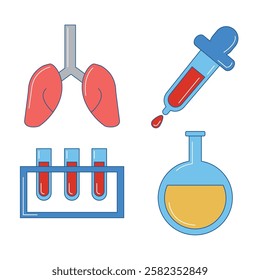 Medical Health Care Clinic Medication Minimal Line Fill Colorful