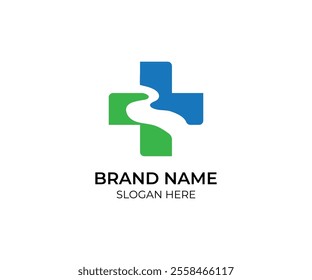 Medical Health Care ,Clinical logo with river or lake 