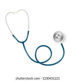 Medical and Health care concept, doctor's stethoscope isolated on white background. EPS 10