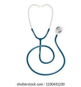 Medical and Health care concept, doctor's stethoscope isolated on white background. EPS 10
