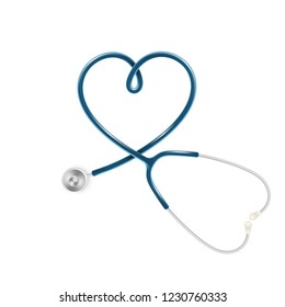 Medical and Health care concept, doctor's stethoscope isolated on white background. EPS 10