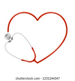 Medical and Health care concept, doctor's stethoscope isolated on white background. EPS 10