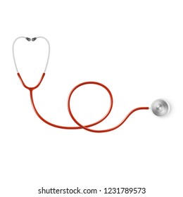 Medical and Health care concept, doctor's stethoscope isolated on white background. EPS 10