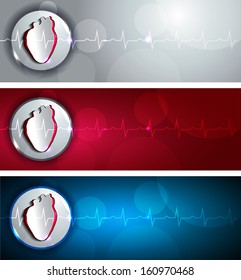 Medical health care concept illustration set.  Beautiful bright designs.