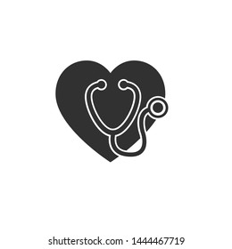 Medical and Health care concept represented by stethoscope and heart icon. Vector illustration isolated on white background