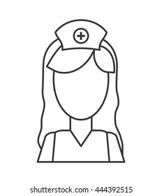 Medical and Health care concept represented by nurse icon. isolated and flat illustration 