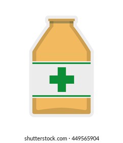 Medical and Health care concept represented by medicine jar icon. Isolated and flat illustration 