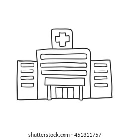 Medical and Health care concept represented by hospital icon. Isolated and sketch illustration 