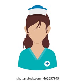 Medical and health care concept represented by nurse woman icon. Isolated and flat illustration