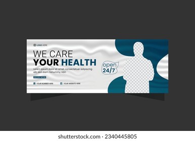 medical health care facebook cover design template.