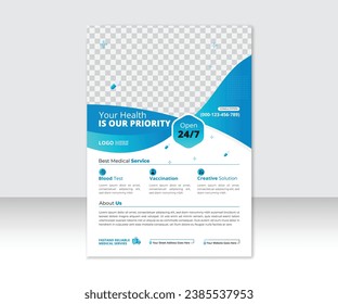 Medical health care flyer brochure template design, business flyer template.