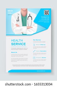 Medical Health Care Flyer Or Cover Template Design For  Brochure, Flyer, Leaflets, Pamphlet,  Presentation,  Banner, Magazine, Poster,  Printing Vector Illustration.