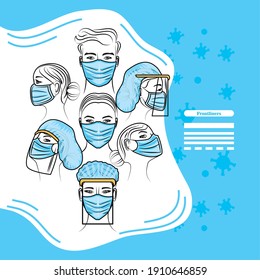 Medical health care frontliners illustration