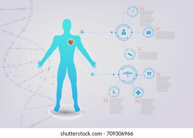 medical health care human body diagnostics template concept background clean design