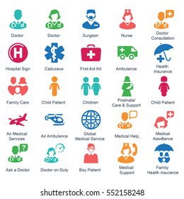 Medical & Health care Icons (Color Series) - Set 1