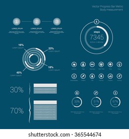 Medical, health and health care icons and data elements, info graphic signs on the dark background