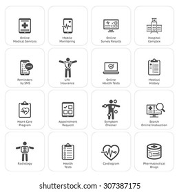 Medical & Health Care Icons Set. Flat Design. Isolated.