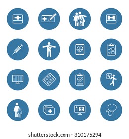 Medical & Health Care Icons Set. Flat Design. Isolated.