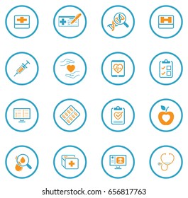 Medical and Health Care Icons Set. Flat Design.