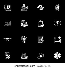 Medical and Health Care Icons Set. Flat Design. Isolated Illustration.