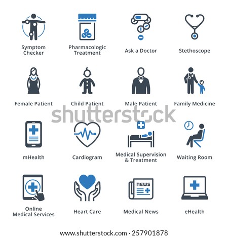 Medical & Health Care Icons Set 2 - Blue Series