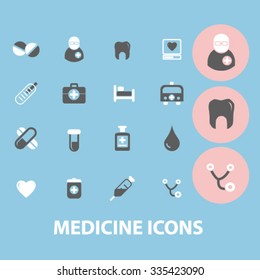 Medical and health care  icons, signs vector concept set for infographics, mobile, website, application

