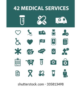 Medical and health care  icons, signs vector concept set for infographics, mobile, website, application
