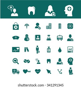 Medical and health care  icons, signs vector concept set for infographics, mobile, website, application
