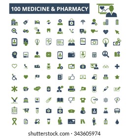 Ícones médicos e de cuidados de saúde, sinais conceito vetorial definido para infográficos, móvel, site, aplicação
