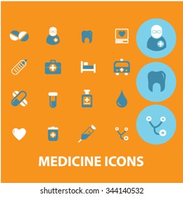 Medical and health care  icons, signs vector concept set for infographics, mobile, website, application
