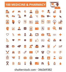 Medical and health care  icons, signs vector concept set for infographics, mobile, website, application 