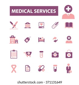 Medical and health care  icons, signs vector concept set for infographics, mobile, website, application
