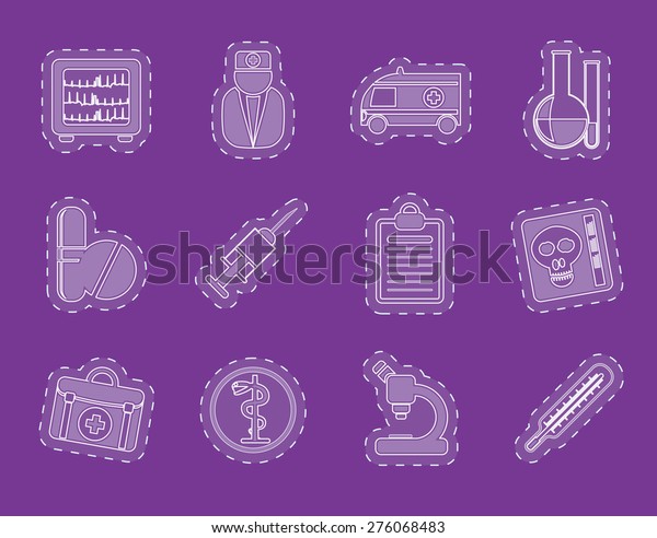 Medical and health\
care Icons Vector Icon\
Set