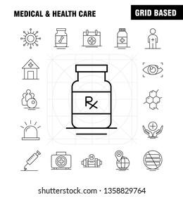 Medical And Health Care Line Icon for Web, Print and Mobile UX/UI Kit. Such as: Medical, Eye, Eye Search, Test, Medical, Medicine, Hospital, Pictogram Pack. - Vector