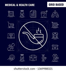 Medical And Health Care Line Icon for Web, Print and Mobile UX/UI Kit. Such as: Hospital, Bed, Healthcare, Patient Bed, Hospital, Board, Medical, Pictogram Pack. - Vector
