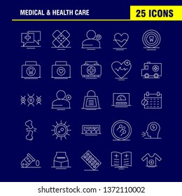 Medical And Health Care Line Icon for Web, Print and Mobile UX/UI Kit. Such as: Hospital, Medical, Chatting, Health, Bandage, Health, Medical, Hospital, Pictogram Pack. - Vector