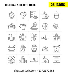 Medical And Health Care Line Icon for Web, Print and Mobile UX/UI Kit. Such as: Medical, Browse, Compass, Navigation, Calendar, Medical, Health, Plus, Pictogram Pack. - Vector