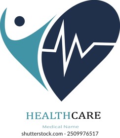 Diseño de logotipo de atención médica, Imagen de Vector