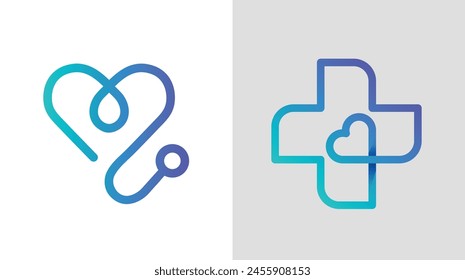 Medizin, Health Care Logo, Apotheke, Arzt, Berater, Medical Checkup Service Minimal Line Vektorgrafik Logo