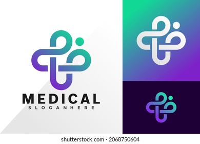 Medical health care logo vector design. Abstract emblem, designs concept, logos, logotype element for template