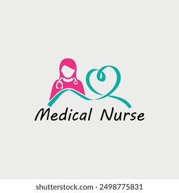 medical health care nurse logo design vector