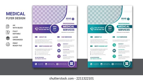 Atención médica y presentación de farmacias empresa a4 diseño de plantillas de carteles para volantes o portadas de la empresa