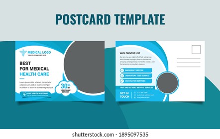 Medical Health Care Postcard Template Design
